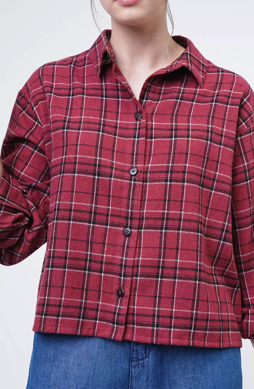 Kemeja Wanita Andira Red Black