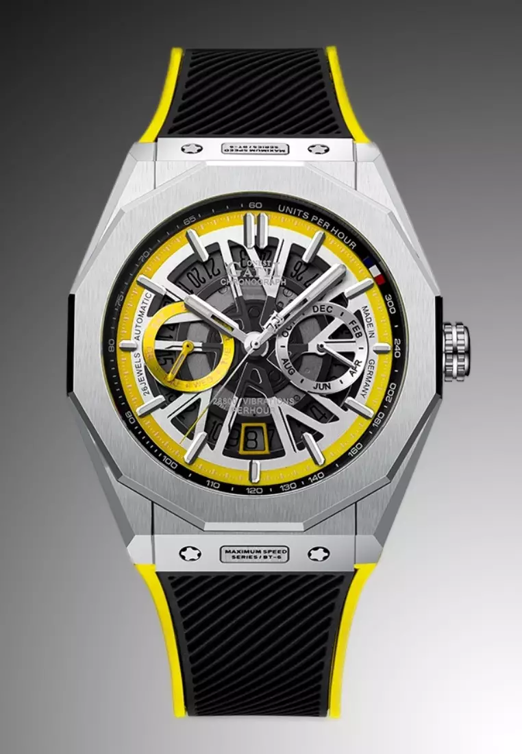 Automatic Unisex Stainless Steel Watch, Rubber Strap