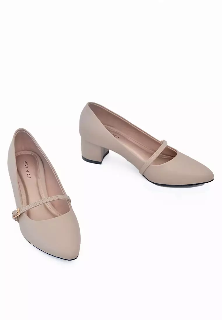 VIVI NICI - Bianca Sepatu Wanita Hak 5 Cm Cannoli Cream