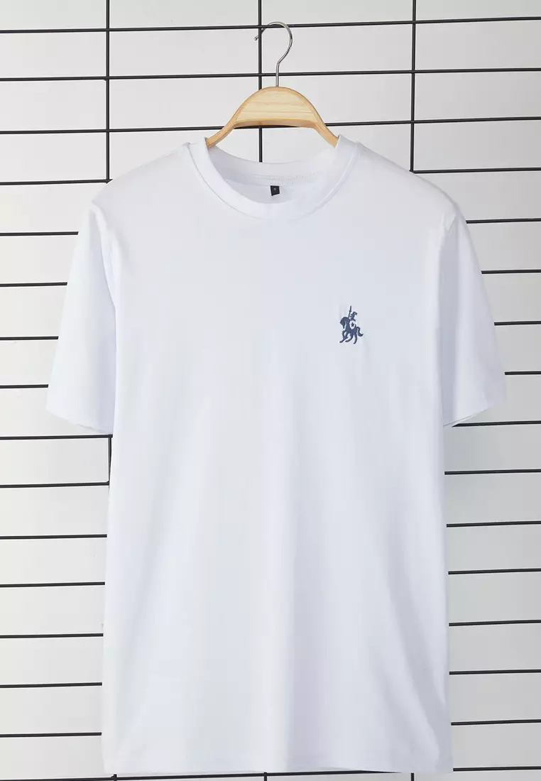 White Regular Cut Embroidery Detailed 100% Cotton T-Shirt TMNSS24TS00056