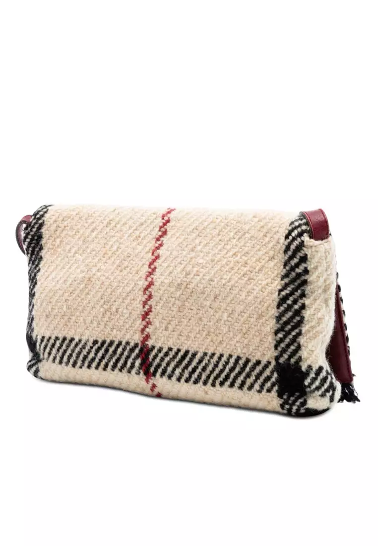 Pre-Loved Burberry Mega Check Wool Shoulder Bag