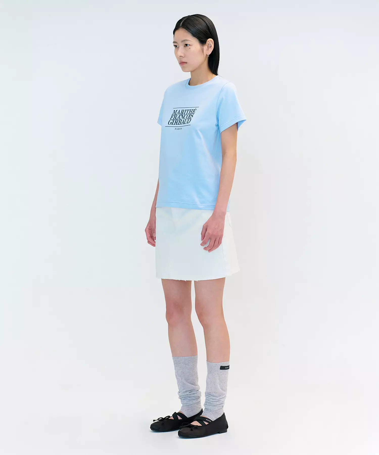 W CLASSIC LOGO TEE sky blue