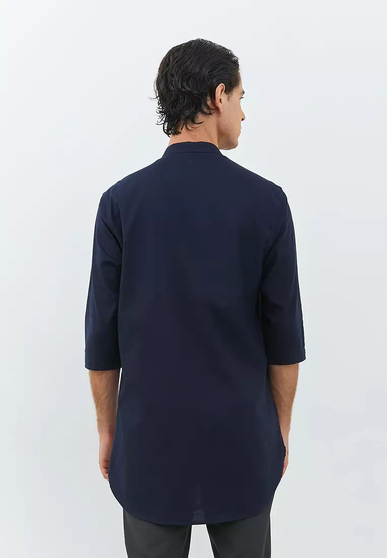 Jobb Arkhan Baju Koko Pria Kurta Lengan Pendek Regular Fit Navy