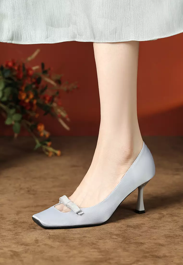 GRAPE 2024 日本未入荷 cotton-filled hick heel bow shoes Amazon.com | YLFYWON Women's Pointed Toe Block Heels High