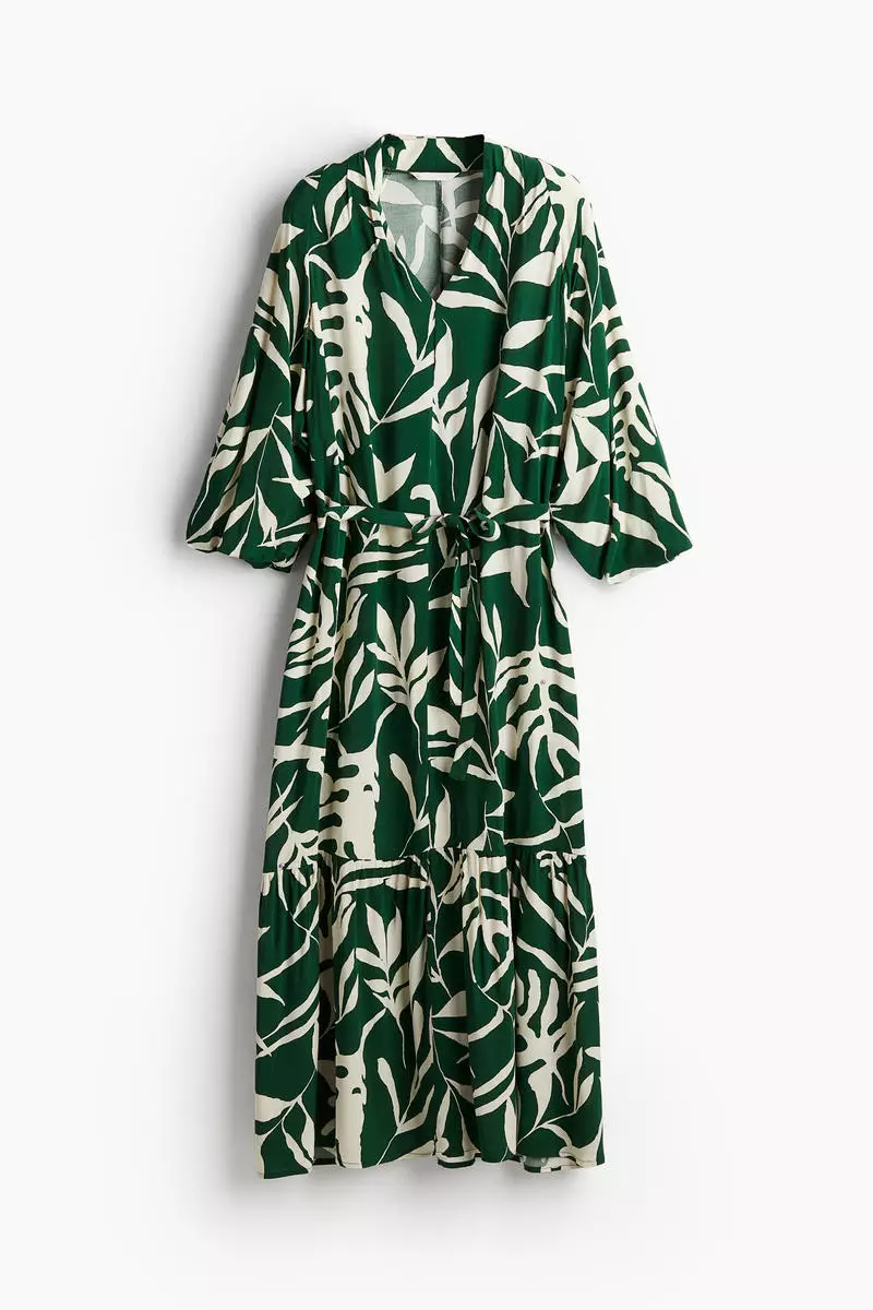 Balloon-sleeved maxi dress