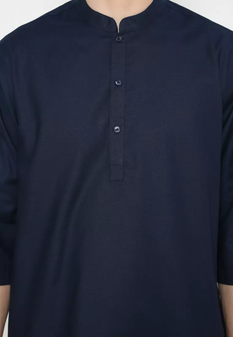 JOBB Hasbi Baju Koko Pria Lengan Pendek Regular Fit Navy