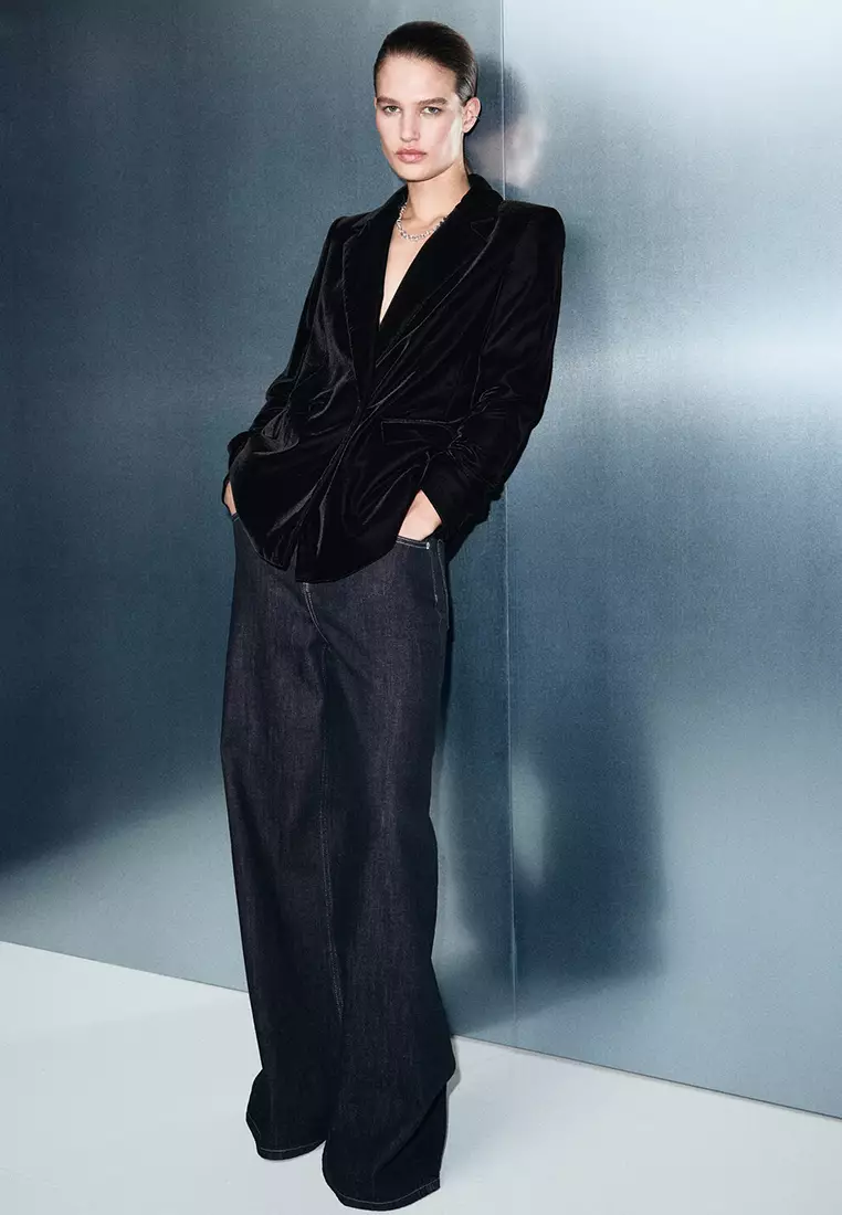 Double-Breasted Velvet Jacket