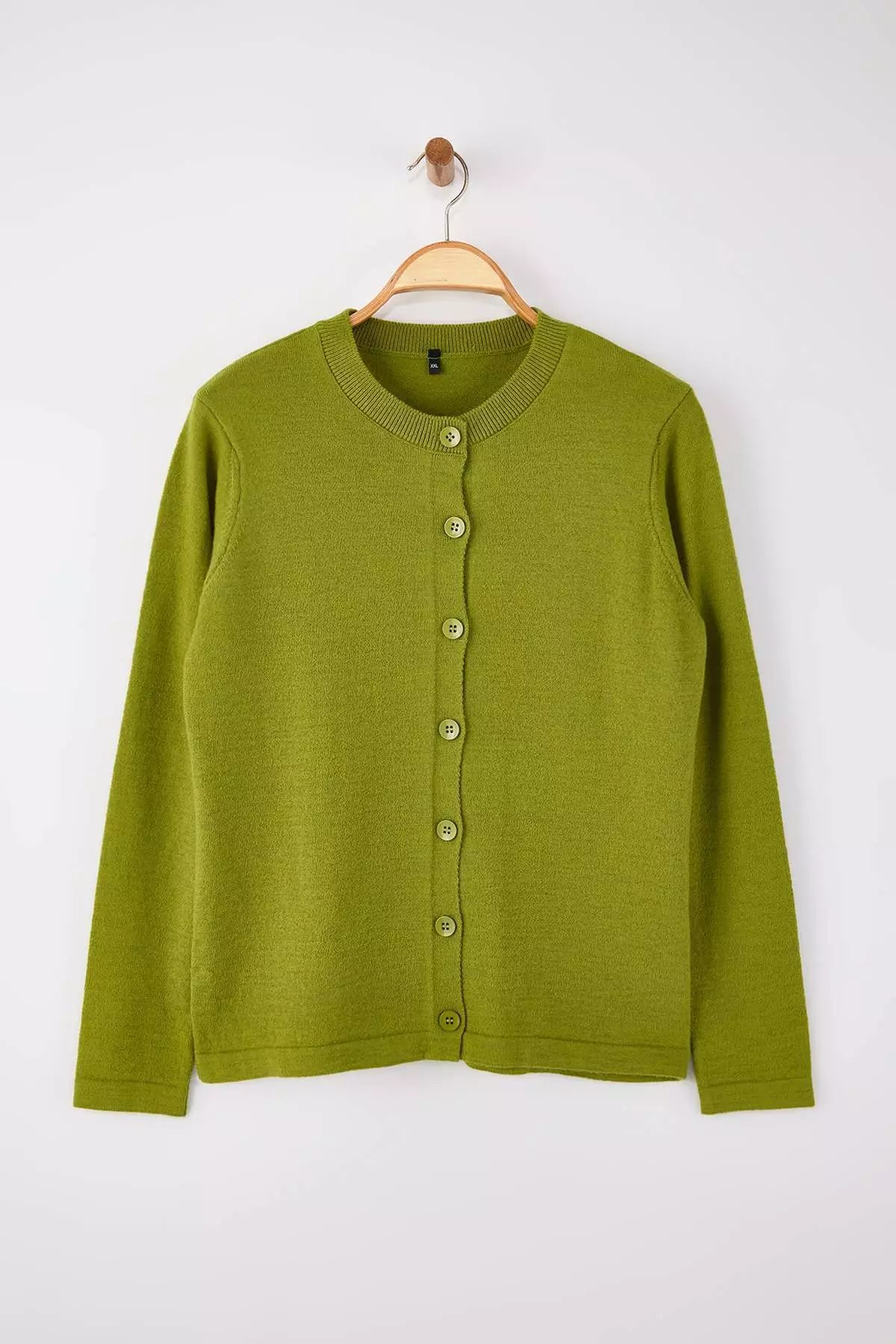 Green Woolen Jacket-Look Knit Cardigan Tbbaw26Av00059