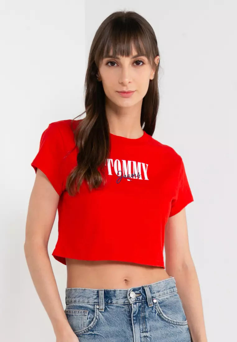 Short Essential Sleeve Tommy Kong 2024 Logo | Tommy 1 - Tommy Hong Crop Buy | Hilfiger Jeans Hilfiger Online Baby ZALORA