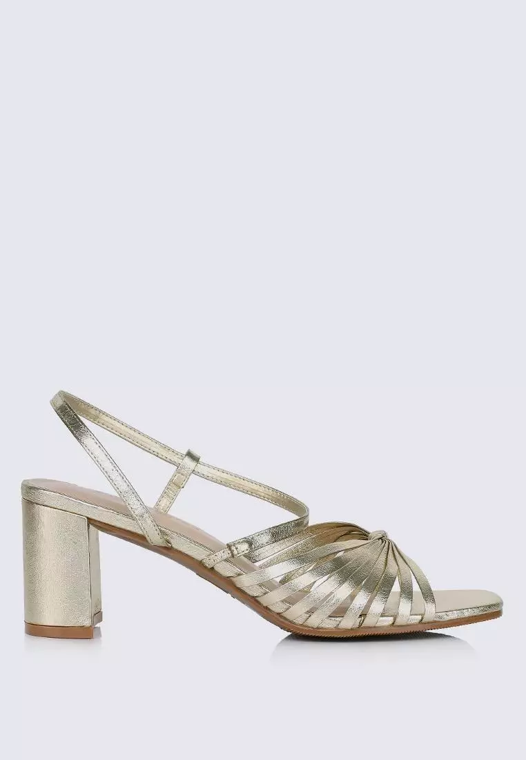 Discount on My Ballerine  shoes - SKU: My Ballerine Alma Comfy Heels In Gold
