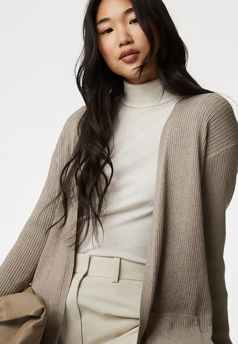 Ribbed Edge to Edge Longline Cardigan