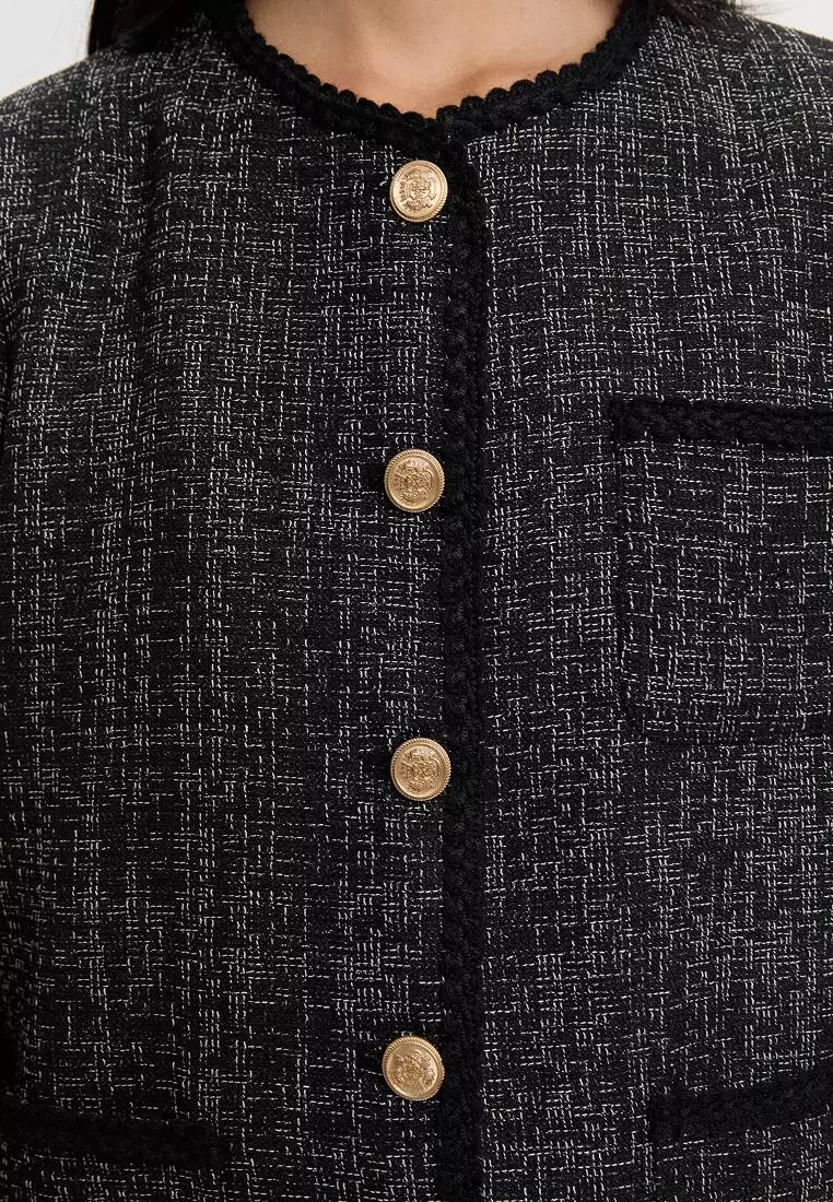 Tweed Contrast Trim Jacket