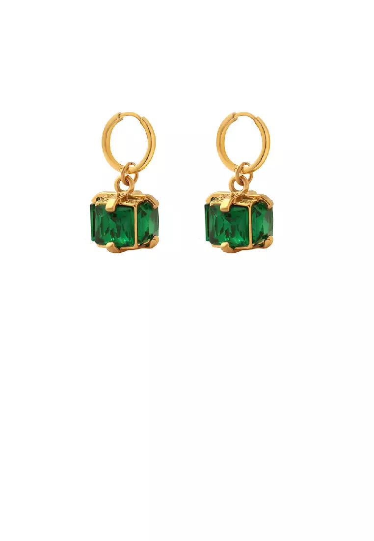 Gold zirconia earrings on sale