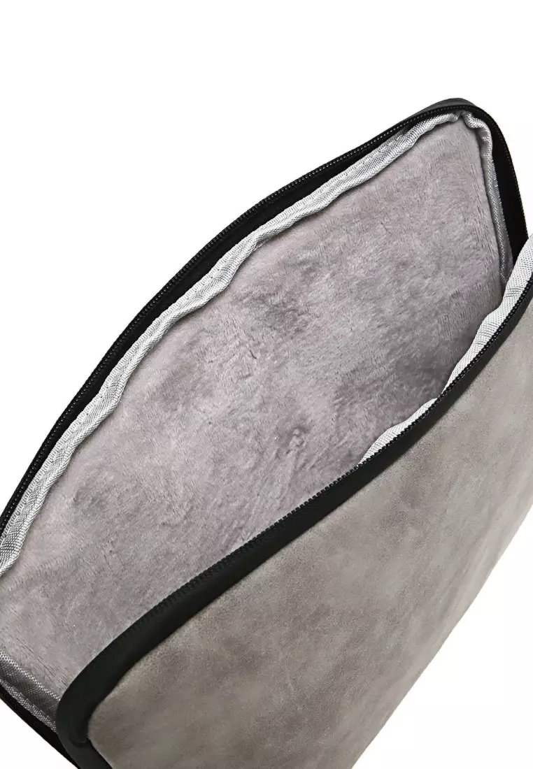 Quenty Sleeve Case Laptop Unisex Compability 13.3 Inch Big Storage Material Micro Velvet Leather ORIGINAL - Grey