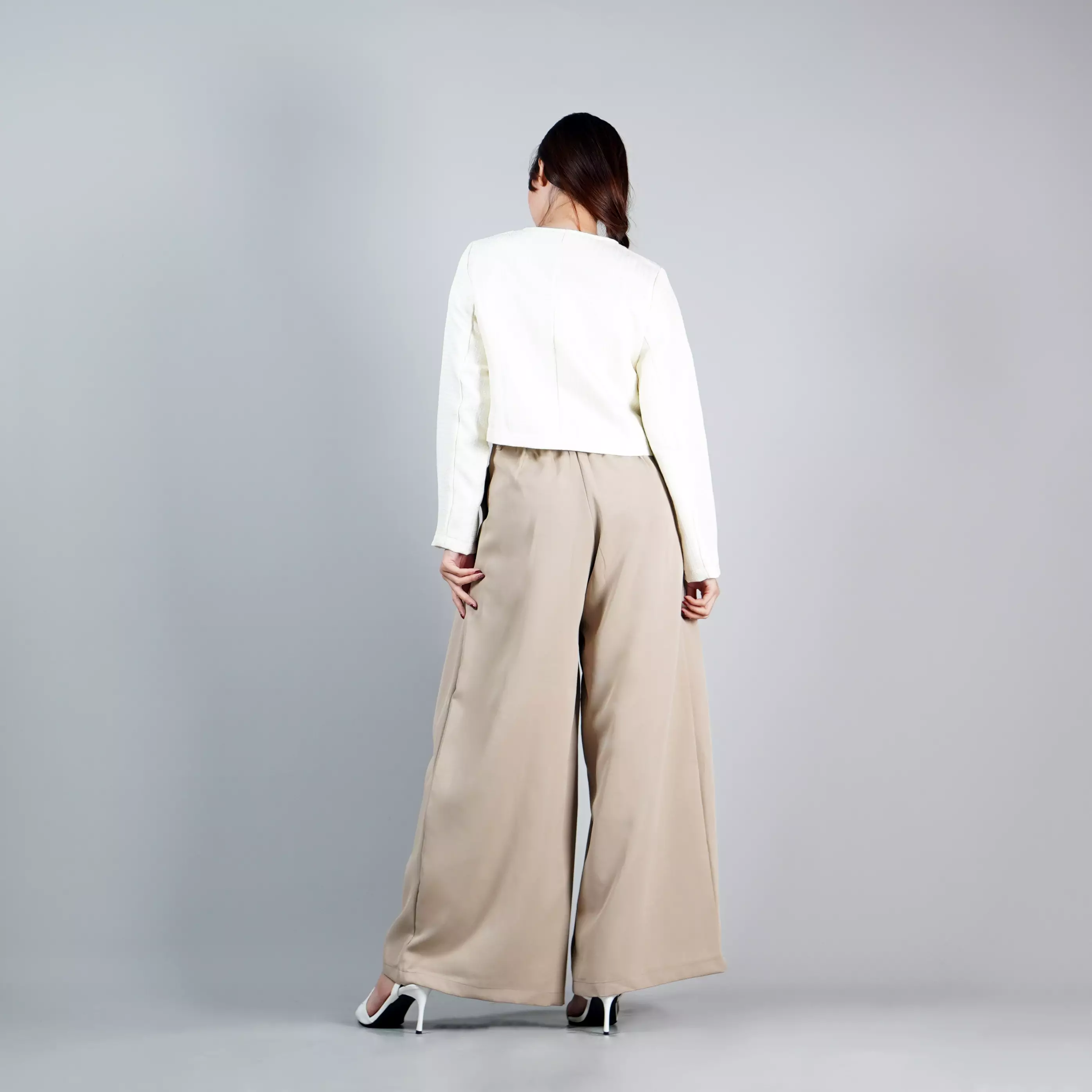 LENA PANTS Wide Leg Pants Loose Pants Wanita Loose Fit Pants - KHAKI