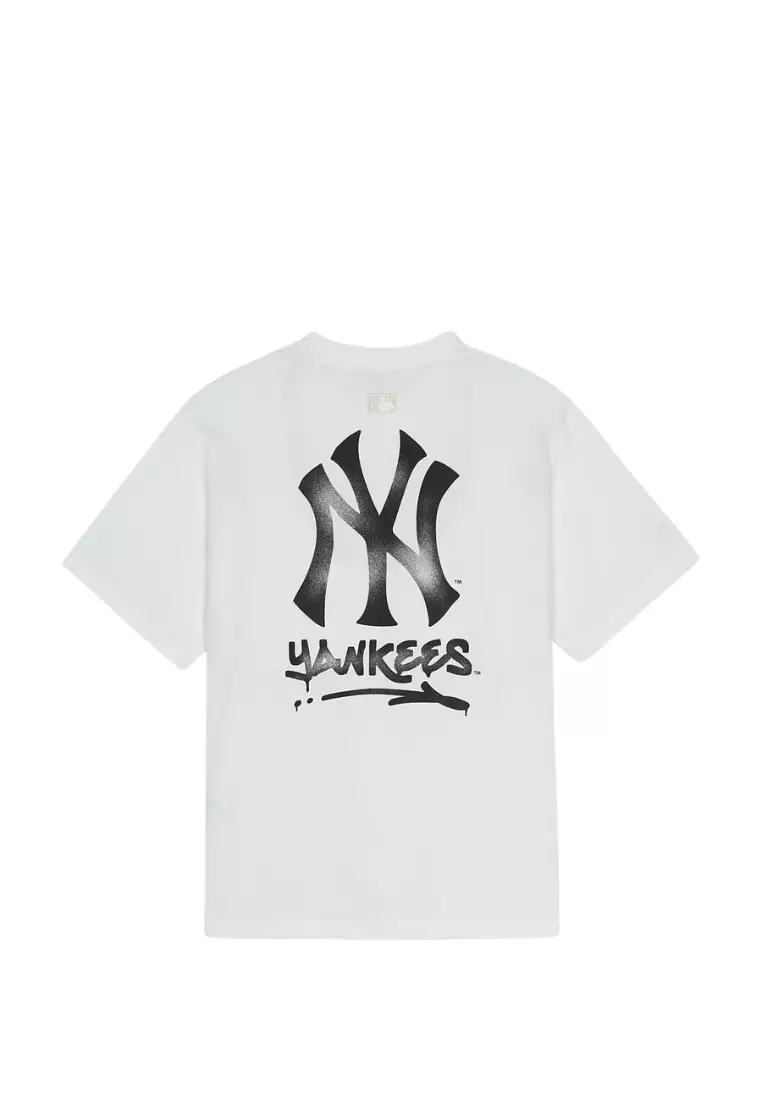 ☆MLB Korea☆ Basic Lettering Logo Overfit Man to Man NY Bla ☆MLB Korea☆ Basic Lettering Logo Overfit Man to Man NY Cre