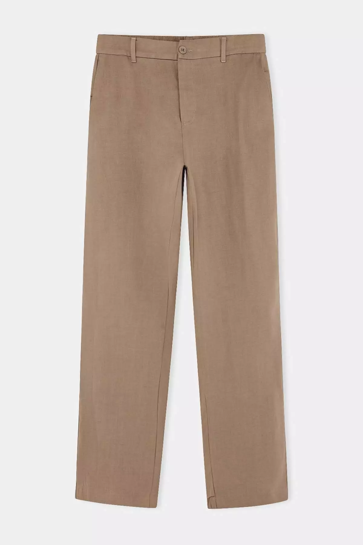 Mink 100% Linen Elastic Waist Regular Waist Men'S Trousers Tmnss26Pl00026