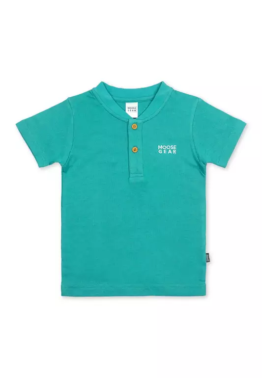 Boys Henley T-Shirt with Pipping Collar