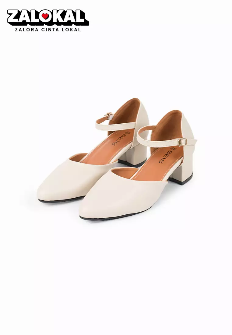 Seis Jeslin Sepatu Heels Wanita 5 cm-CREAM