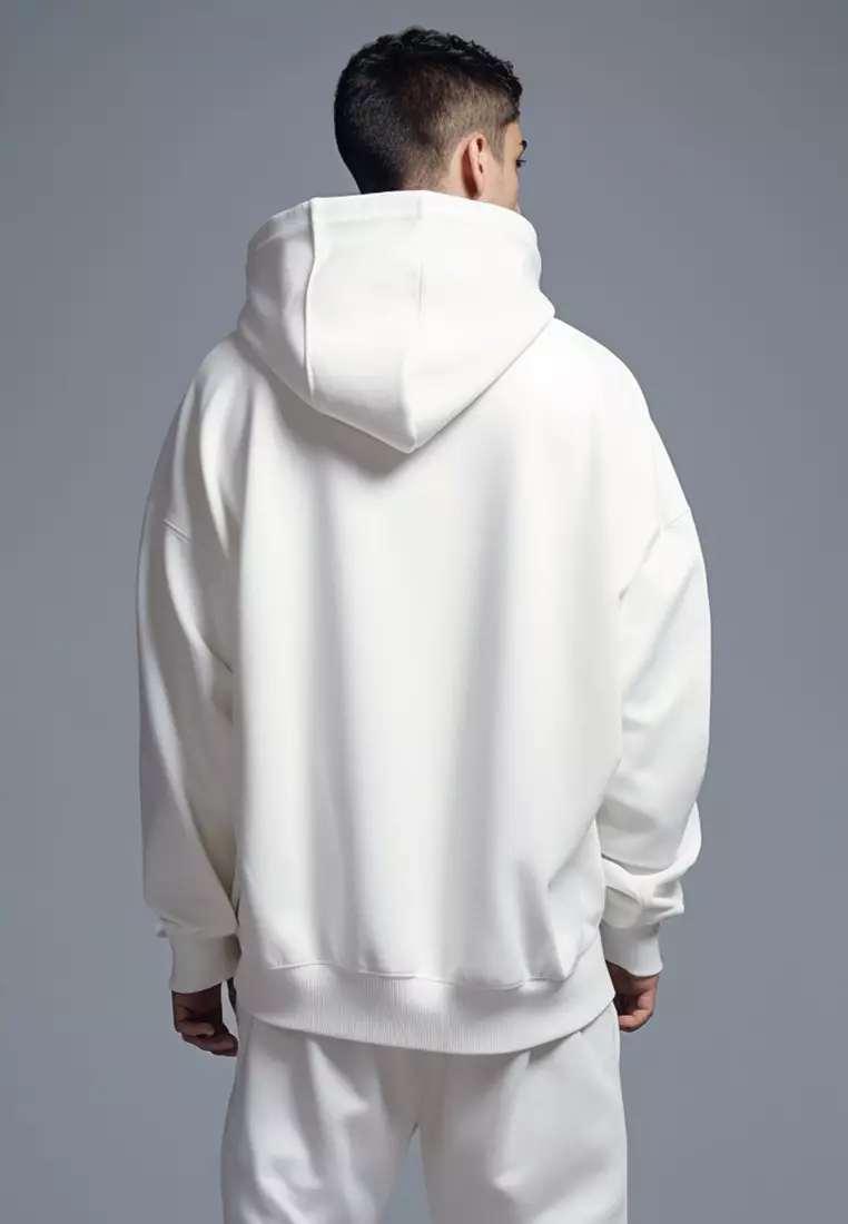 MTG09 Hoodies Premium ScubaLux Anti Kusut Waterproof "Evo" Putih