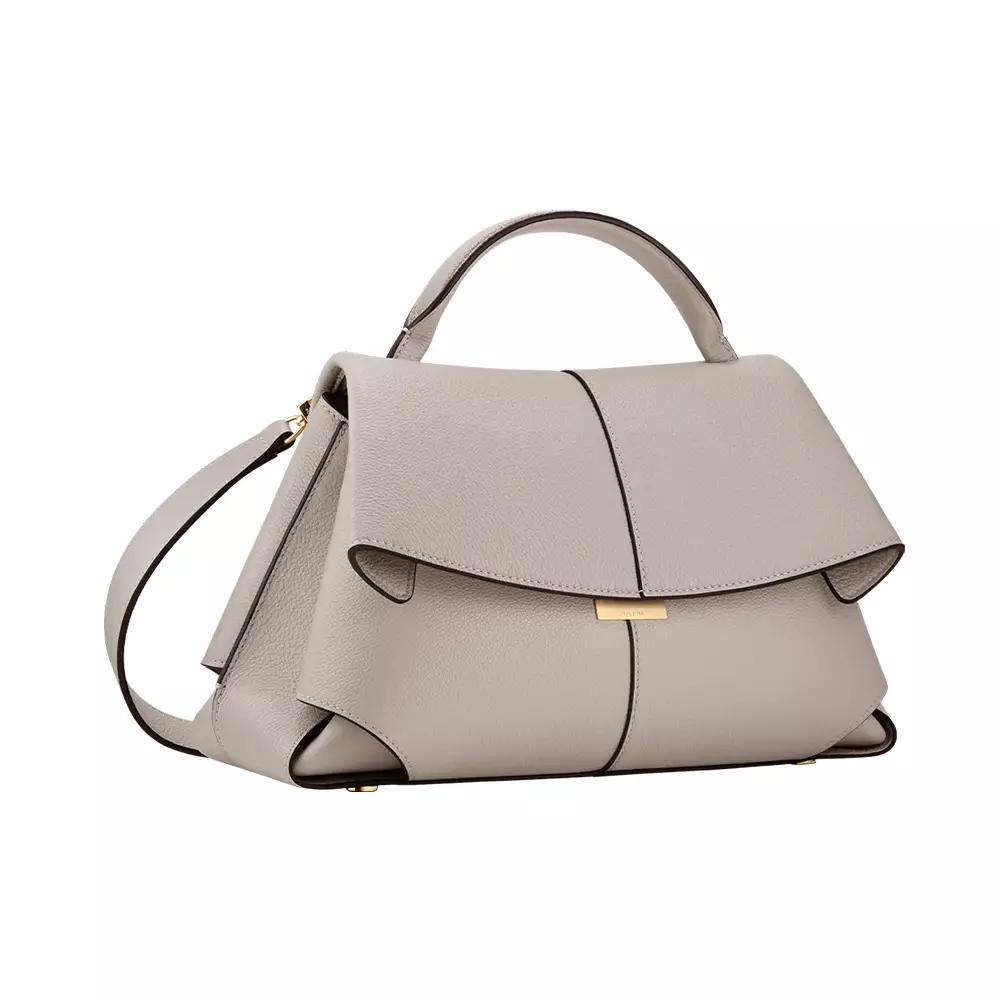 Mokki Grained Leather Handbag Mist Ghw