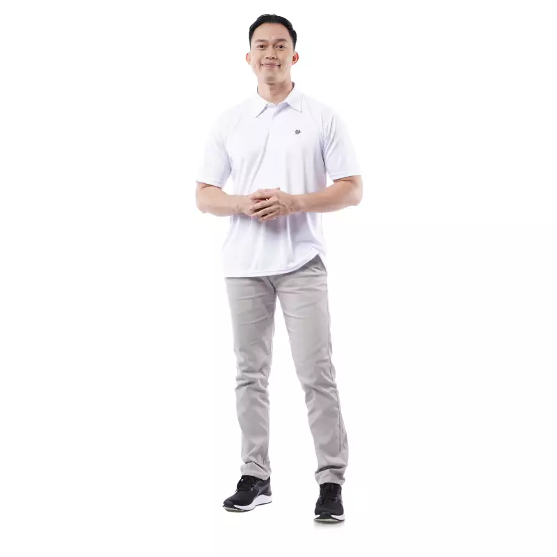 Tiento Pakaian Olahraga Golf Pria Polo Dry Fit Men White