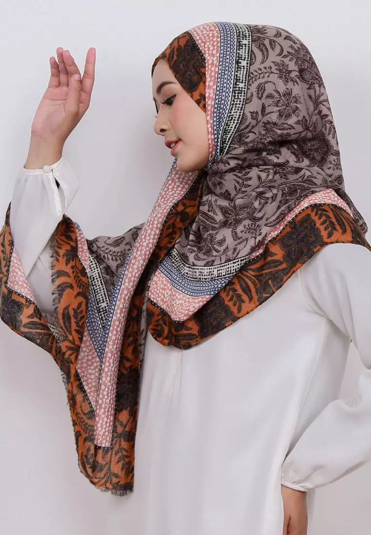 Diora Cotton Viscose Pashmina Hijab Brown