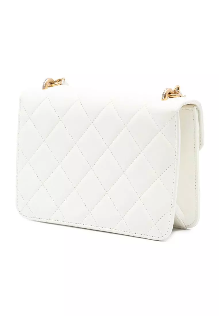Pre-Loved Chanel Quilted Lambskin Crystal Geometric Cc Frame Flap