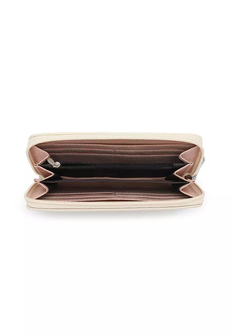 Women's Long Zipper Wallet - Beige