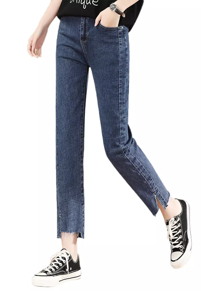Buy A-IN GIRLS All-Match Split Jeans 2025 Online ZALORA