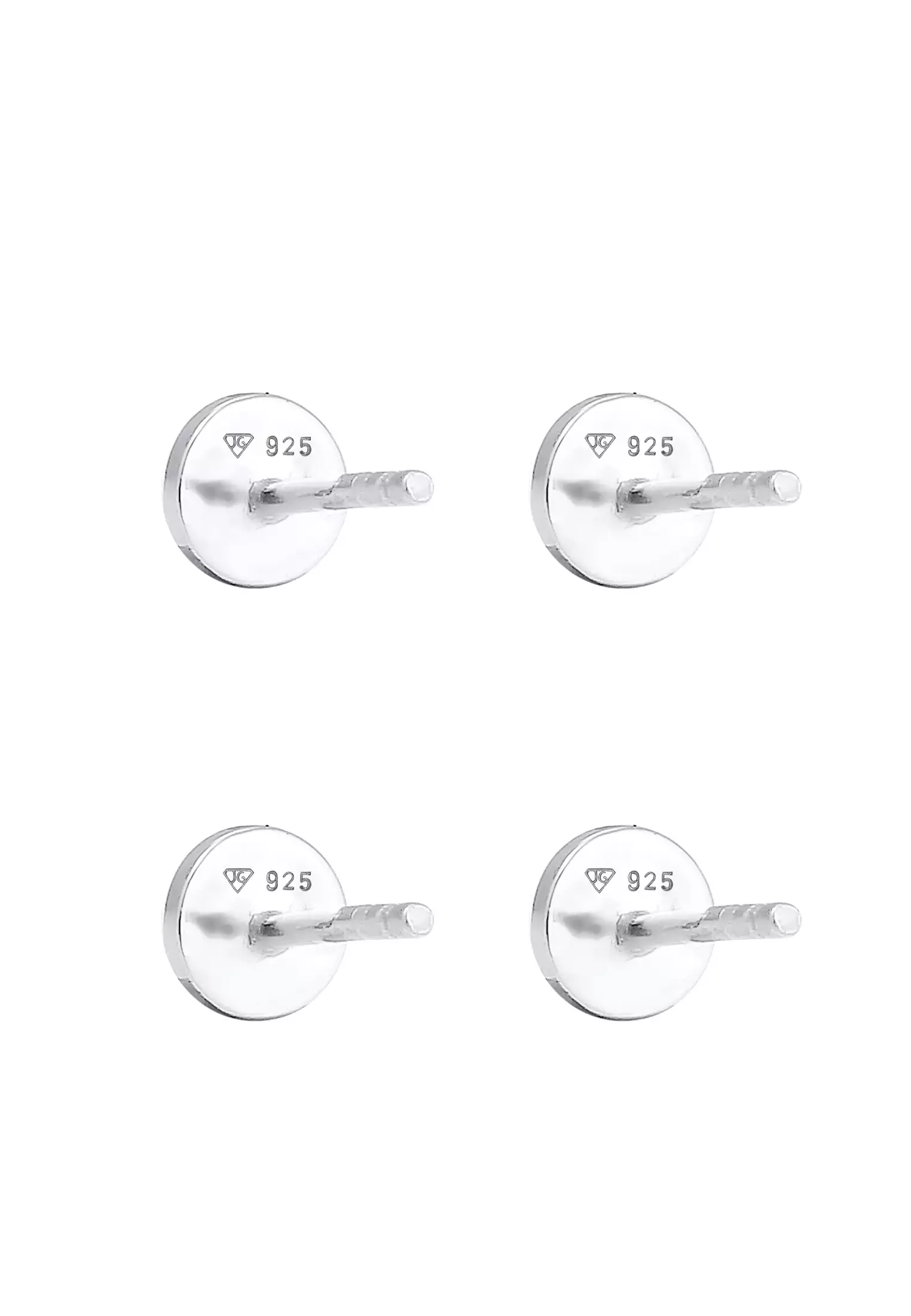 Earrings Stud Set Of 2 Matt Shiny Round Classic
