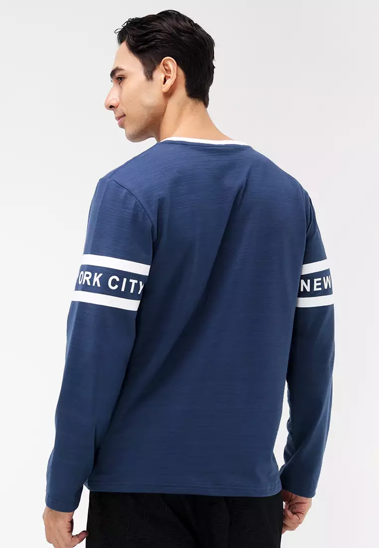 Round Neck Streaky Long Sleeves