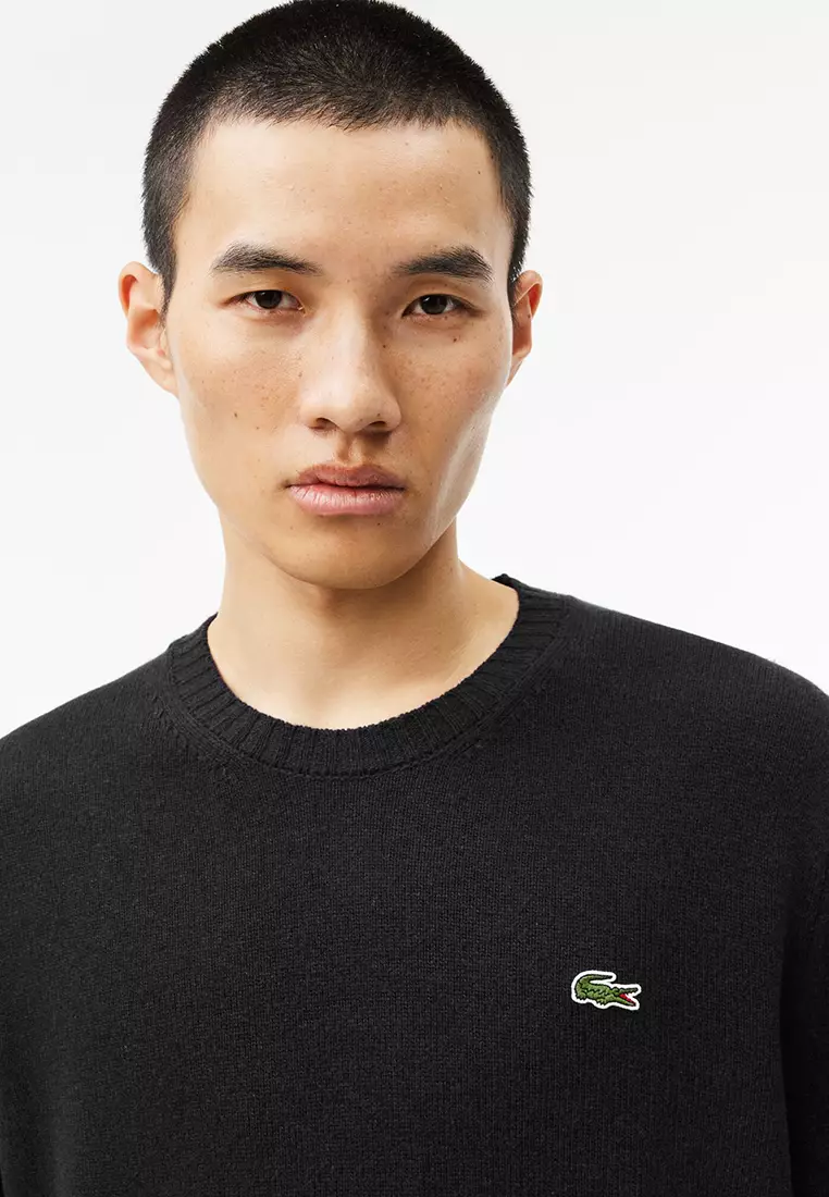 Carded Wool Crew Neck Sweater