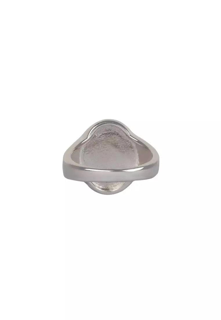  Sterling Silver Letter Signet Ring - R