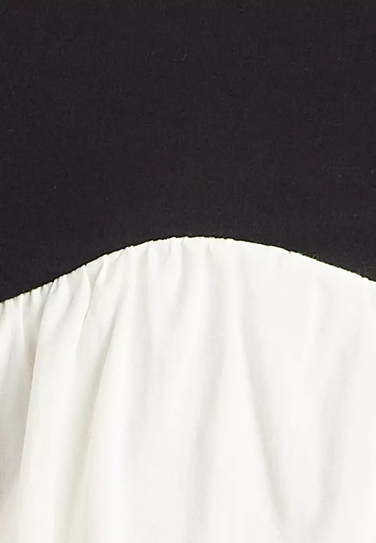 Scallop Edge Baby Doll Contrast Mini Dress