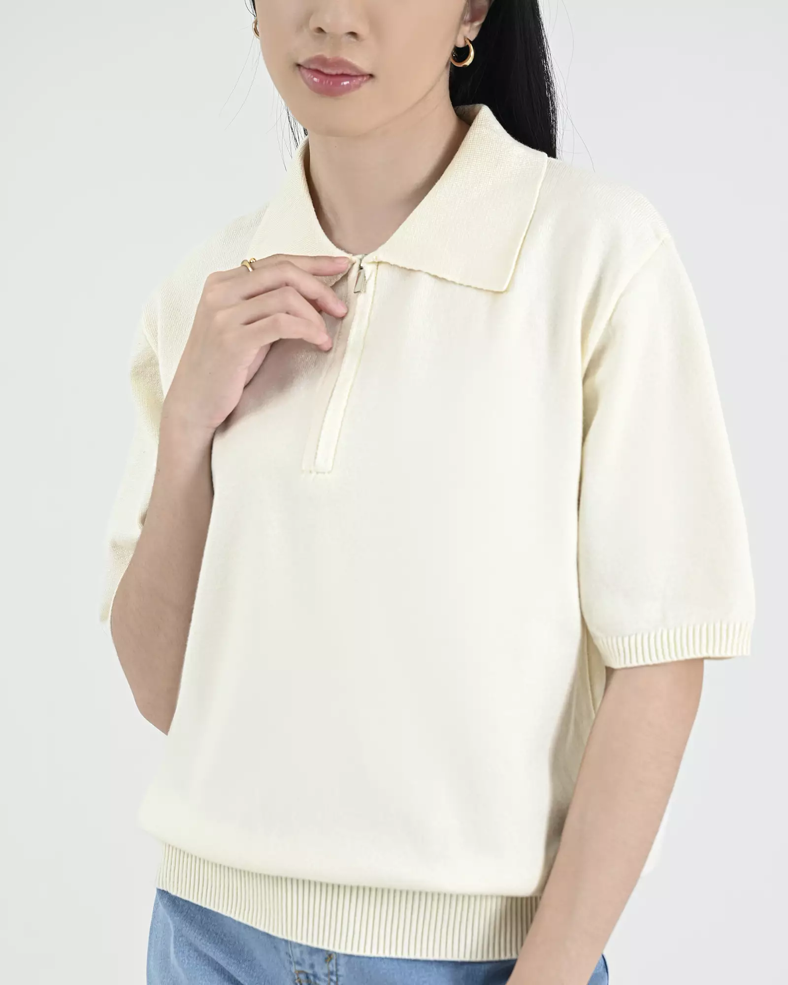 Geulis.id BORINI KNIT TOP - Brokenwhite