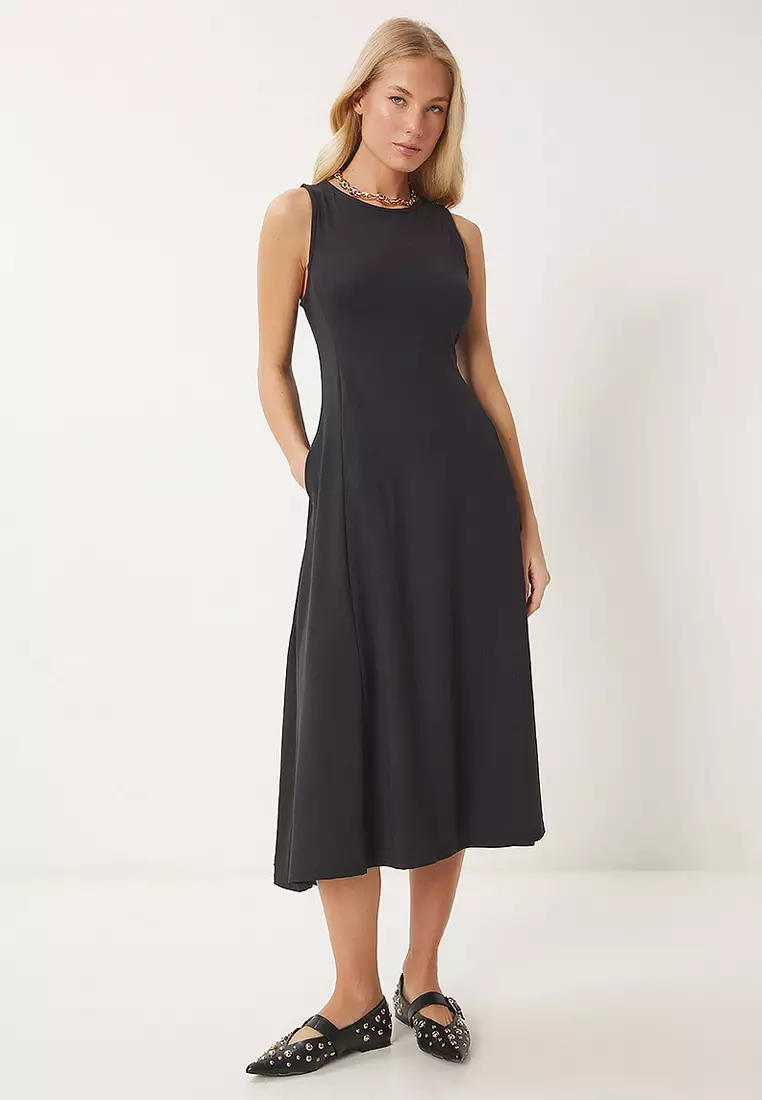 Pocket Summer Flared Midi Dress