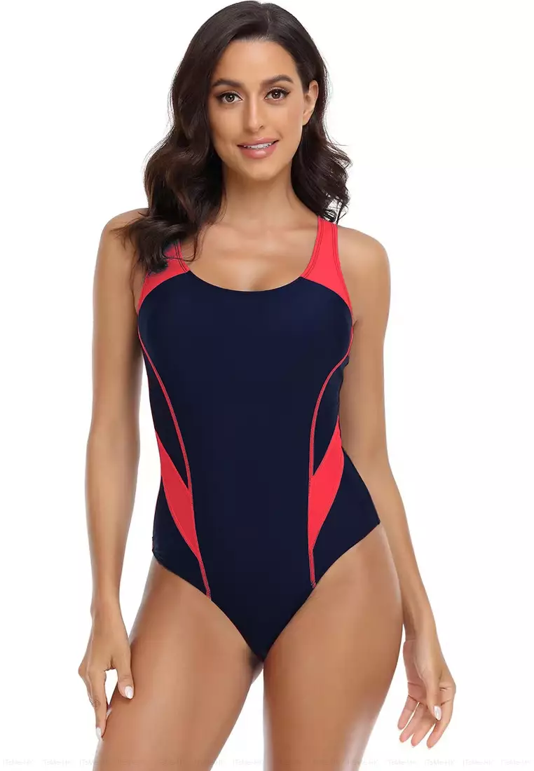 Red on sale backless swimsuit