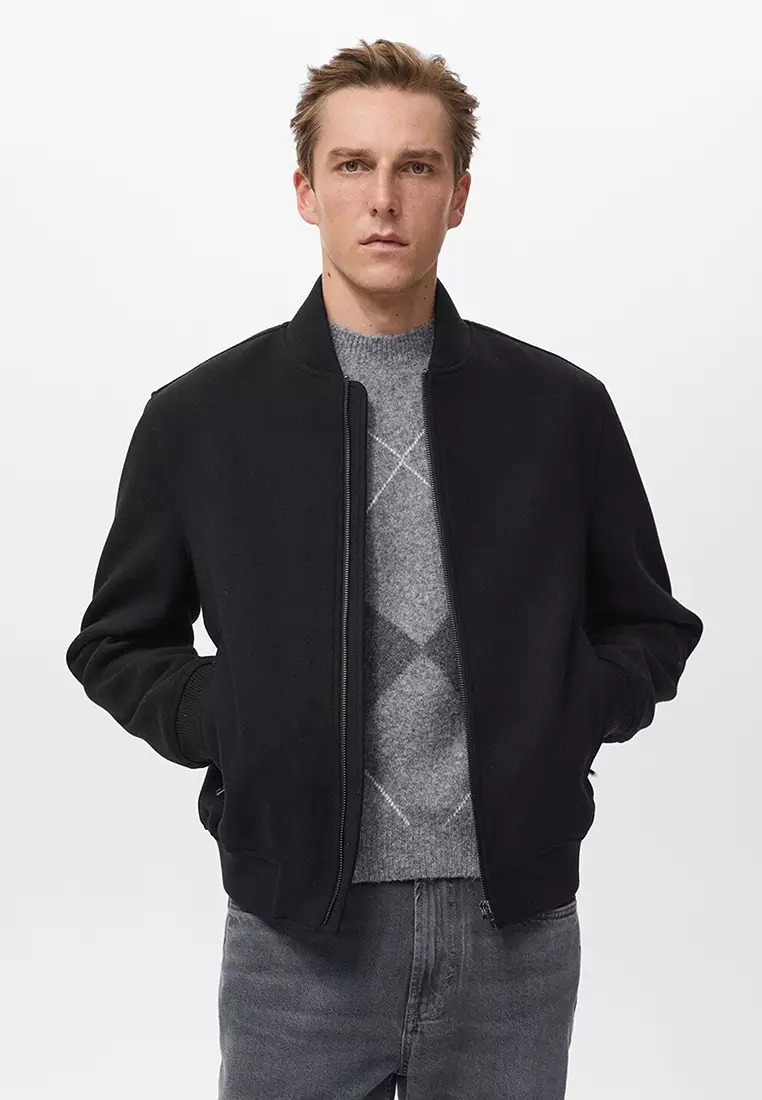 Jual MANGO Man Bomber Jacket With Zip Original 2025 | ZALORA Indonesia