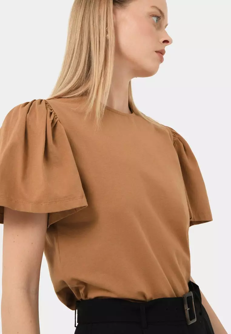 Cayla Gathered Sleeve Tee