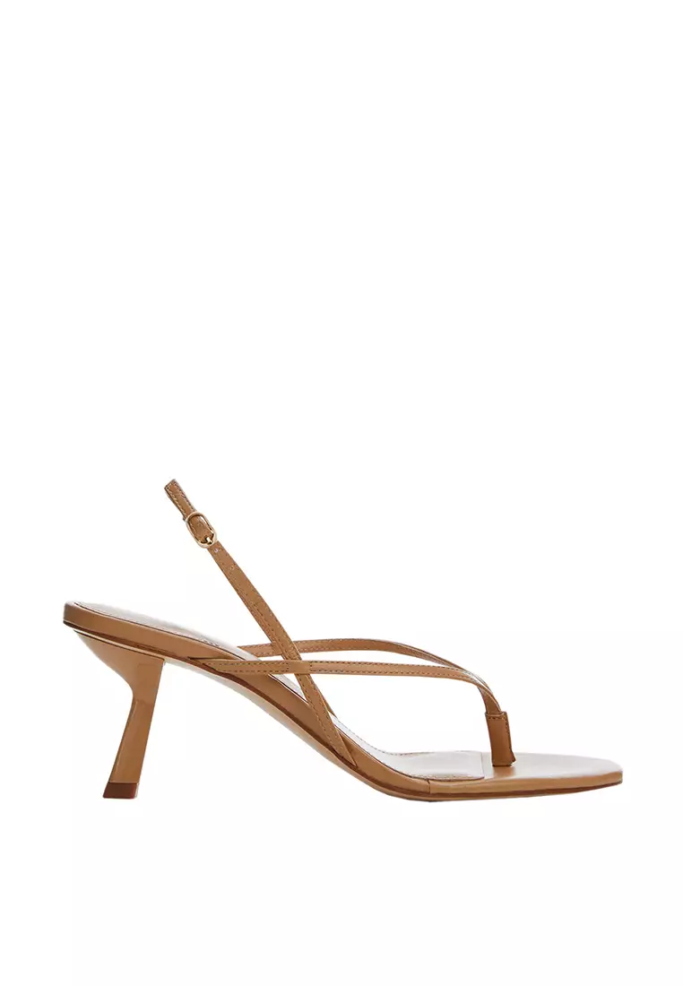 Discount on Mango  shoes - SKU: Straps Heel Leather Sandals