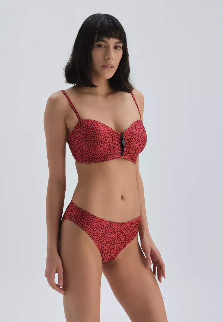 Buy DAG Red Black Bikini Bottom Polka Dot Beachwear for Women