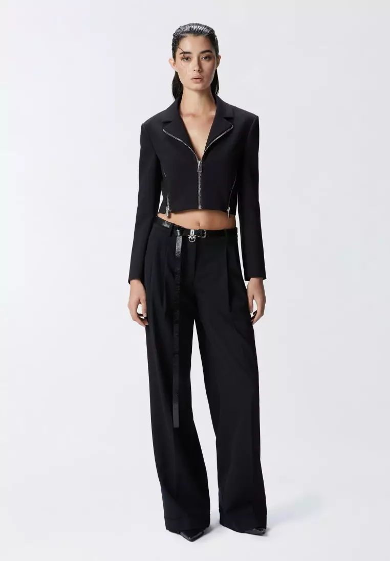 Buy Pinko Short jacket in crêpe fabric with zip 2025 Online