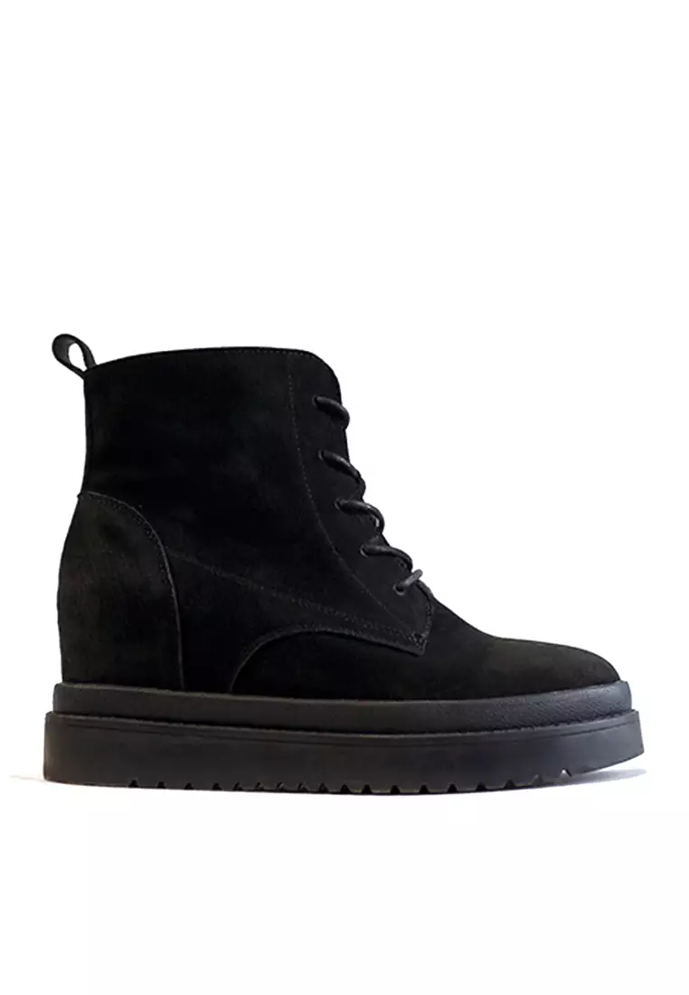 Discount on Twenty Eight Shoes  shoes - SKU: Leather Hidden Heel Platform Mid Boots VB991
