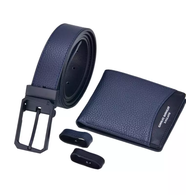 Buy Charles Berkeley Tumbled Leather Wallet Matte Black Buckle