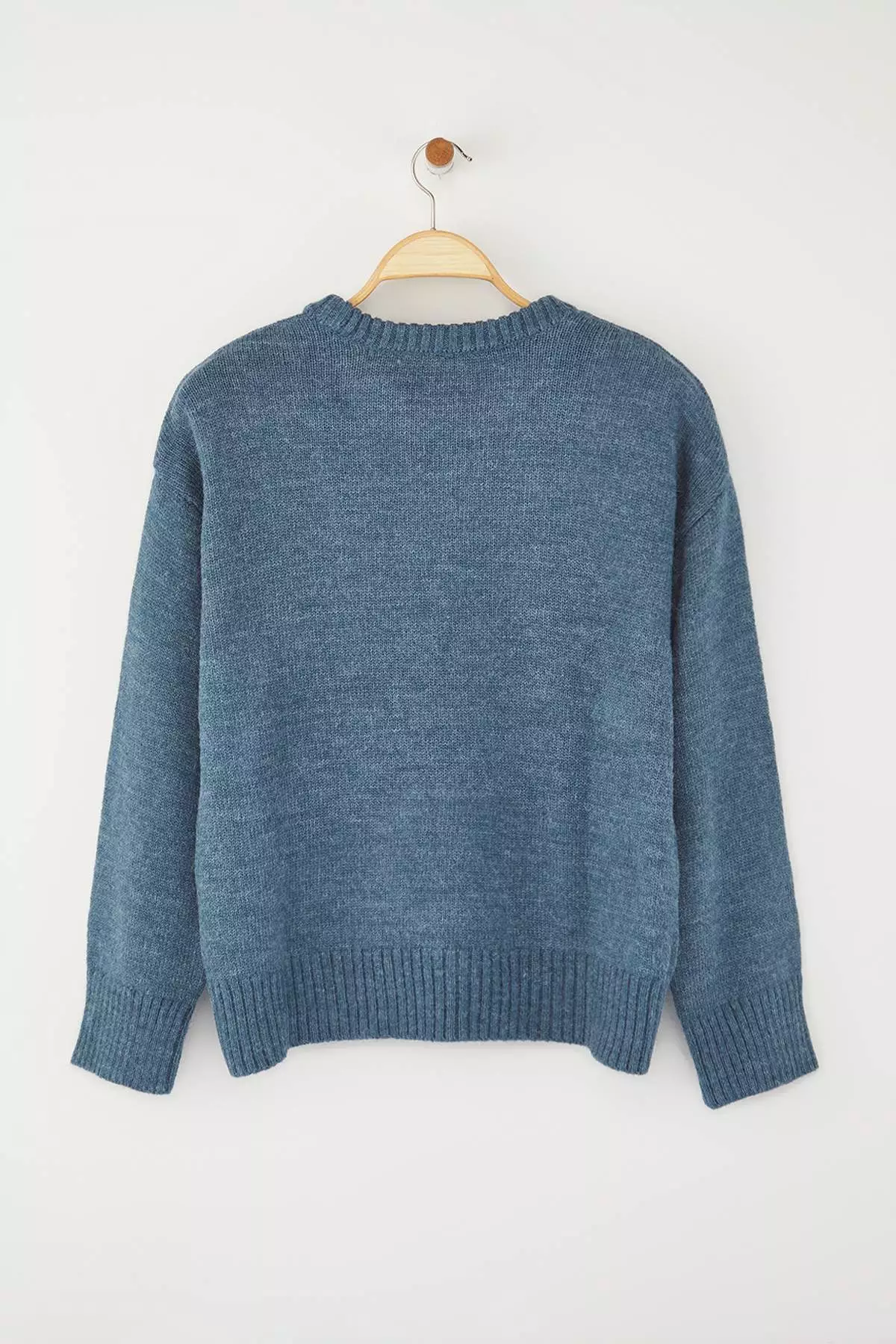 Indigo Wide Fit Soft Textured Knitwear Sweater