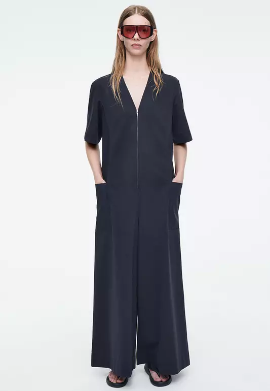 Panelled V-Neck Jumpsuit