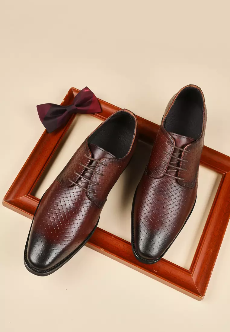 Embossed Grain Leather Derby Shoes KB21018-5