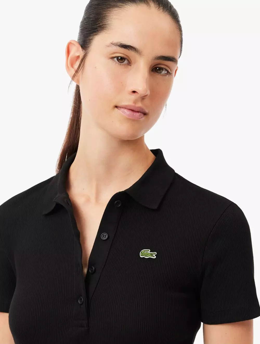 L.12.D Slim Fit Ribbed Cotton Polo Shirt - BLACK