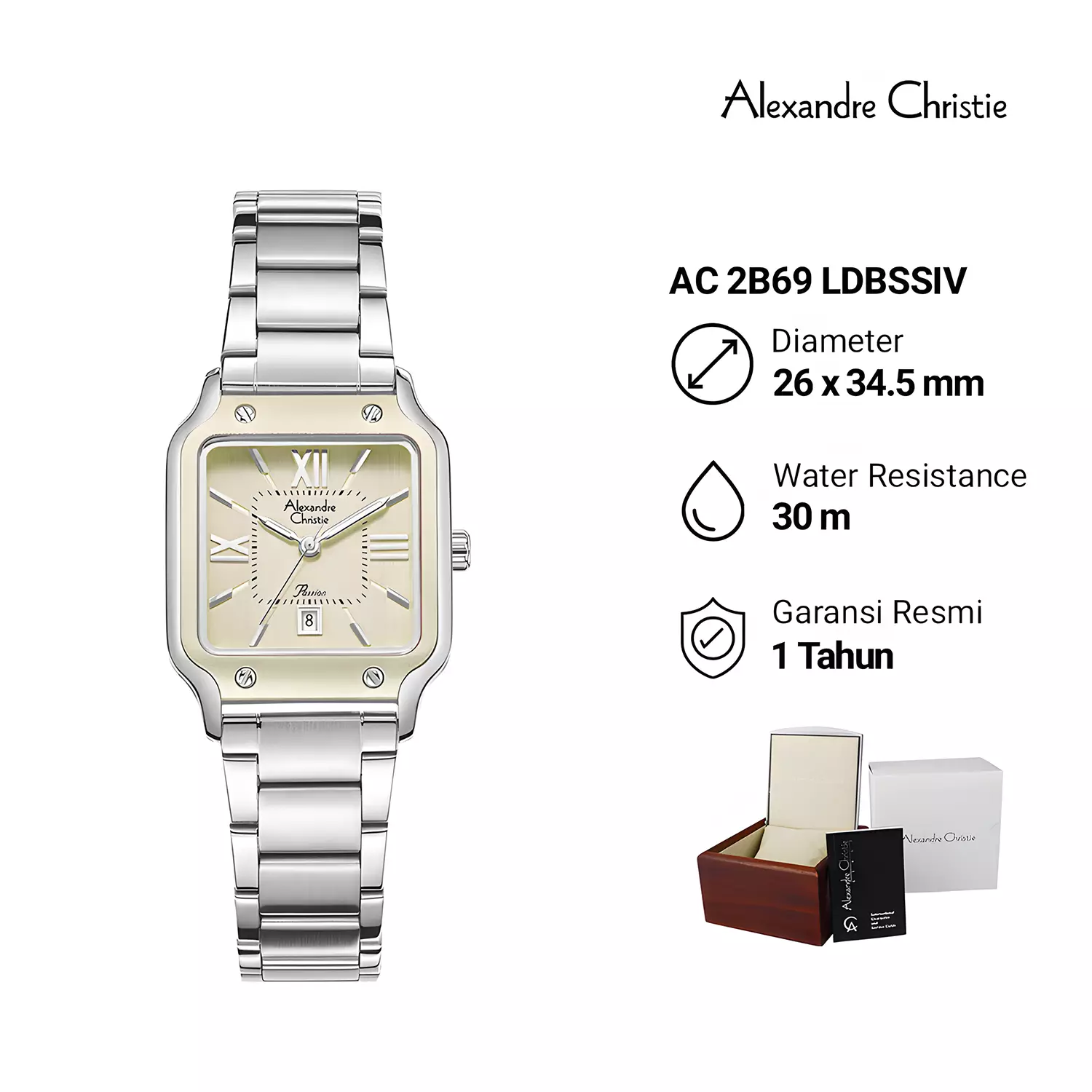 Jam Tangan Analog Wanita - Passion Series - Silver Ivory - Stainless Steel - 2B69 LDBSSIV 